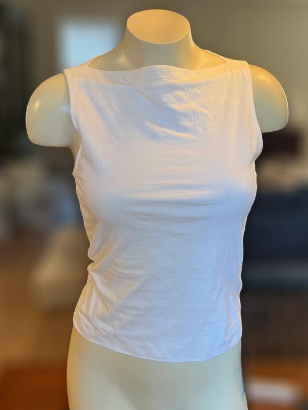Fitted White Tank Boat Neckline - NWT